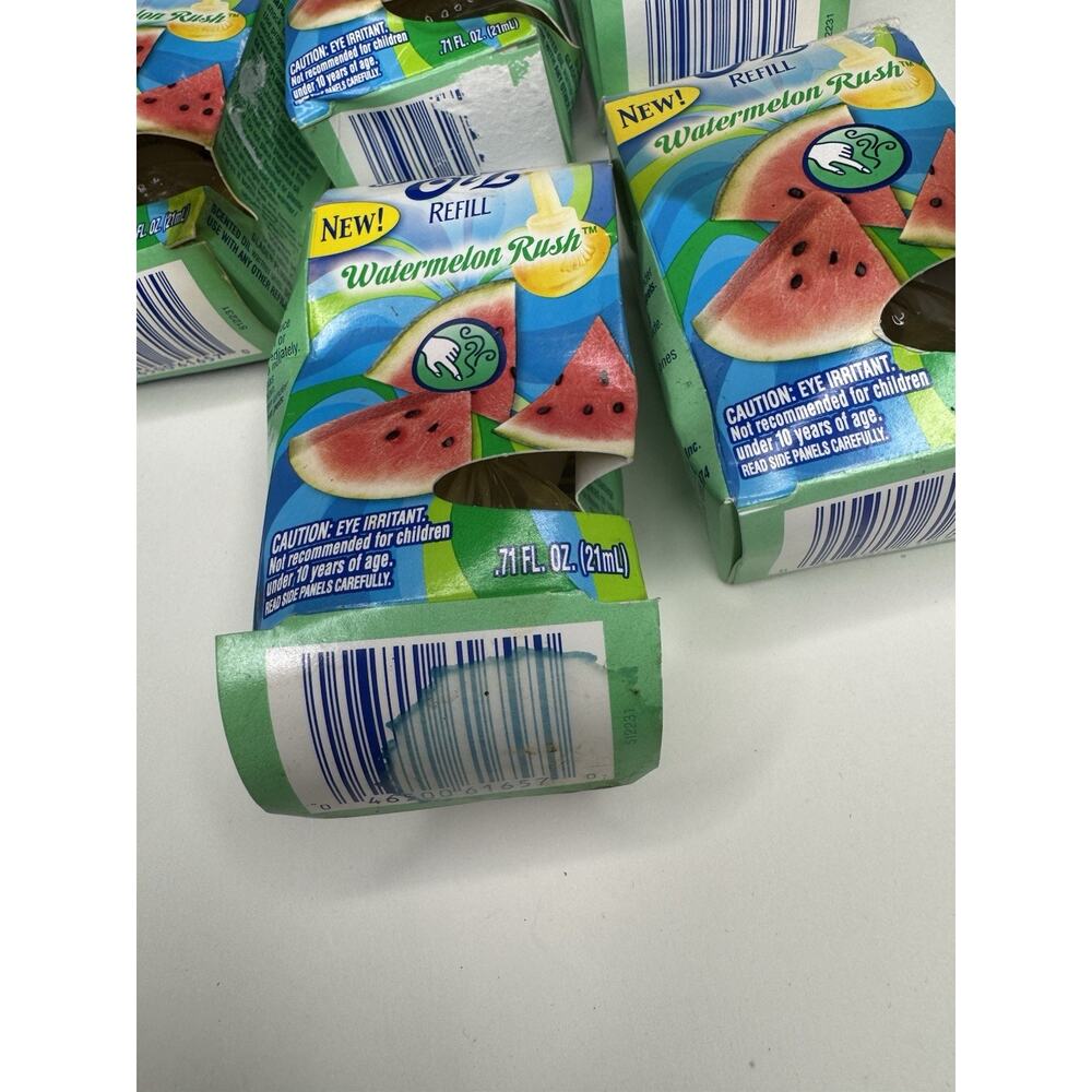 5 Glade Watermelon Rush Plug in Scented Oil Refills Vintage New Discontinued Lot - Picture 2 of 9